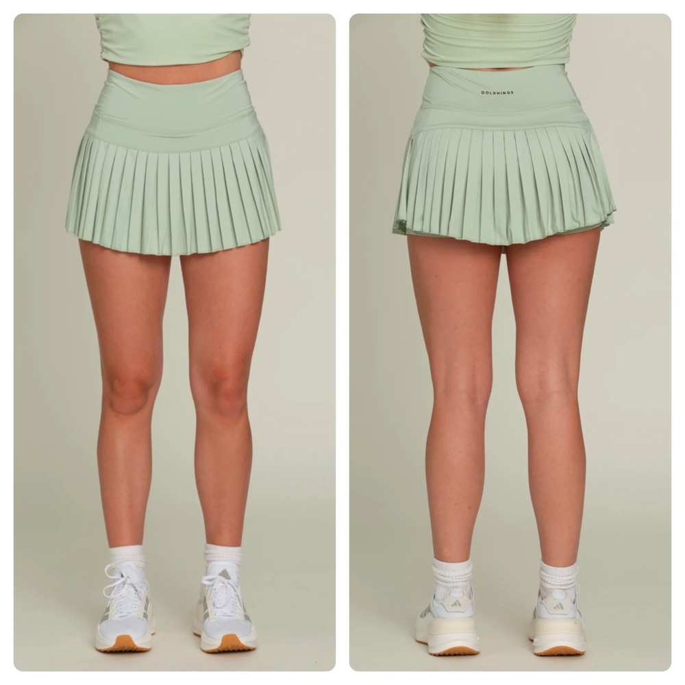 Women's Pleated Skirt in Mint Green